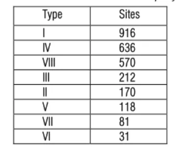 Table 2. The number of construction sites per author 