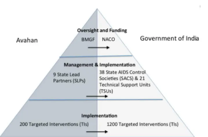 Fig 1. Organizational arrangements for the transition of the Avahan initiative to government.