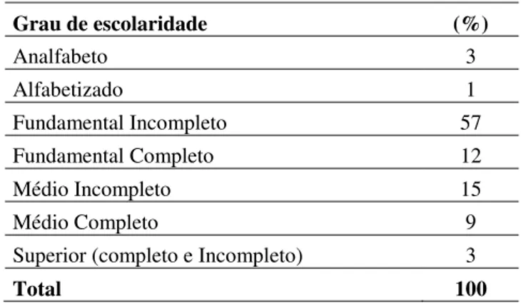 Tabela 10 - Escolaridade dos Internos da PIJ - 2009 