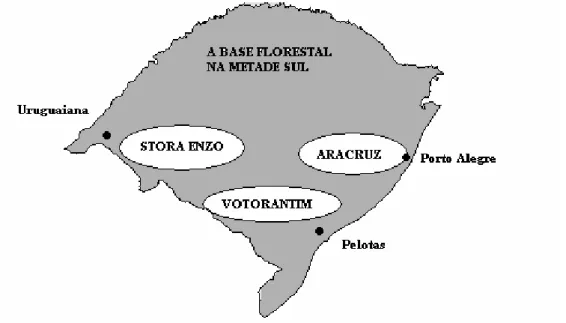 Ilustração 3: Mapa da Localização das Florestas de Cada Empresa (2006) 