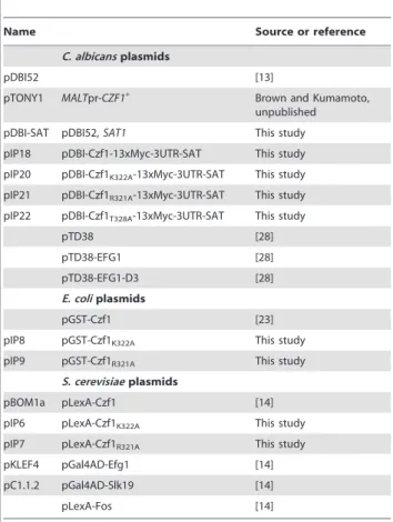 Table 4. Plasmids used in this study.