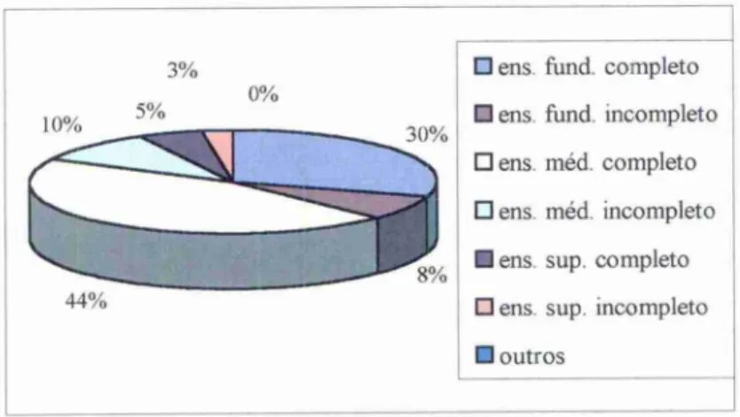 Gráfico  5—   Escolaridade média dos clientes-parceiros do Banco do Empreendedor  Fonte:  Pesquisa  de campo realizada pelo autor