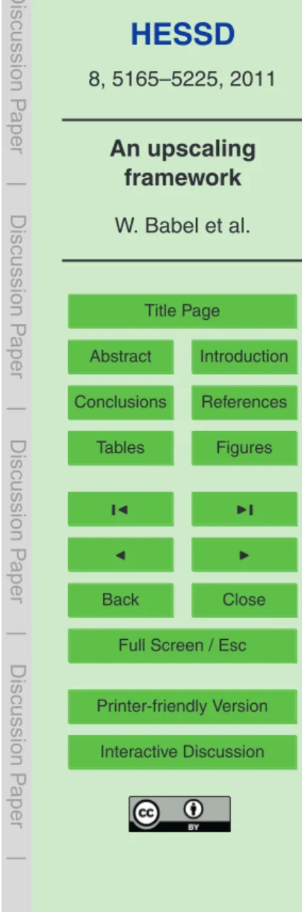 Table 5. Summary of the uncertainty estimations from various error sources. The flux mea- mea-surement uncertainty is taken from Mauder et al