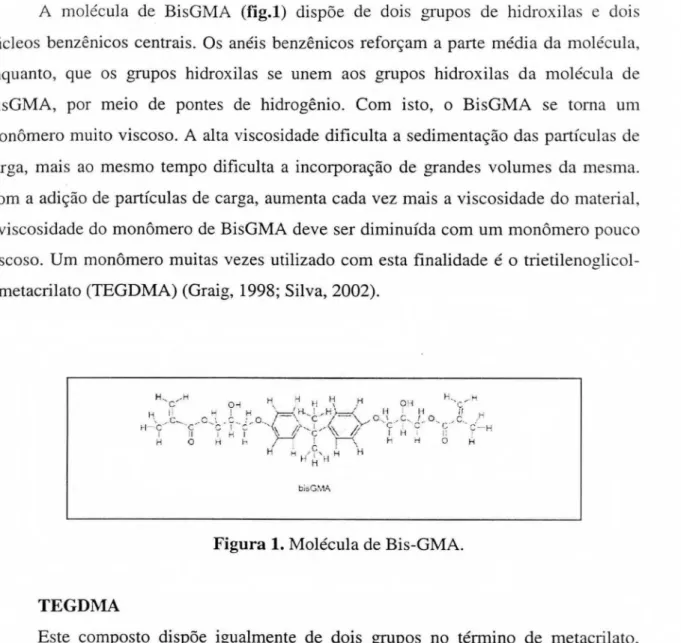 Figura 1.  Molécula de  Bis-GMA. 