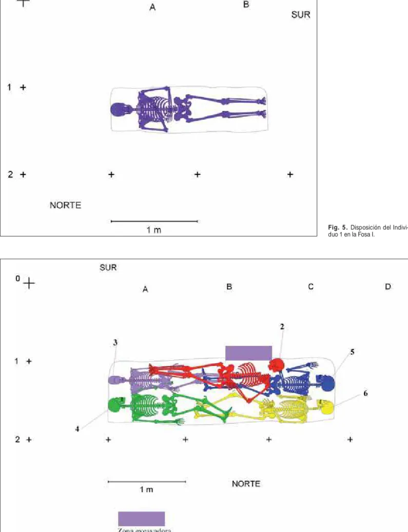 Fig. 5 . Disposición del Indivi- Indivi-duo 1 en la Fosa I.