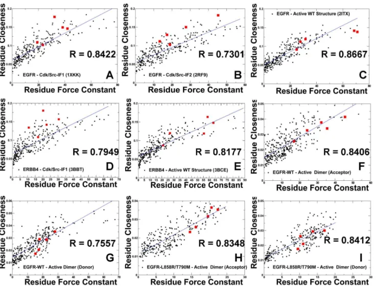 Figure 8. A Comparative Analysis of Residue Connectivity Parameters in the Functional States of the Kinase Domains and Active EGFR Dimers.