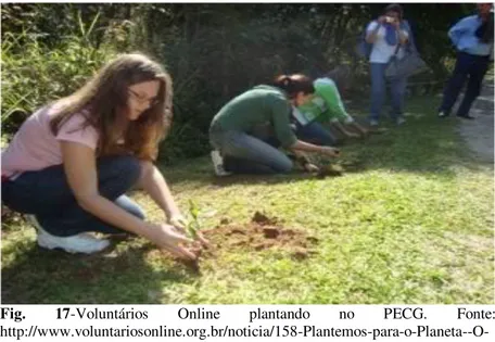 Fig.  17-Voluntários  Online  plantando  no  PECG.  Fonte: 