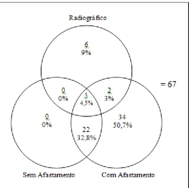 Figura 5 - Distribuição numérica e percentual das lesões detectadas. 