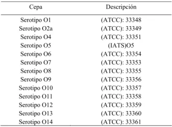 Tabla 1.  Cepas de Pseudomonas aeruginosa empleadas en el  estudio.  