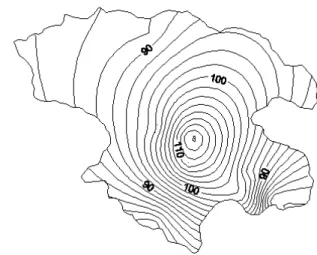 Fig. 1. Precipitation rate for the third method  