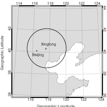 Fig. 1. Map showing the location of the all-sky airglow imager at Xinglong (40.2 ◦ N, 117.4 ◦ E)
