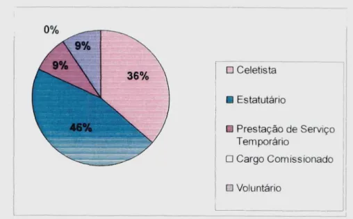 Figura 3: Vínculo empregatício dos assistentes sociais nos programas Universidade Aberta à Terceira Idade.