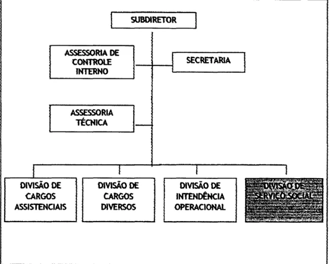 Figura 2: Organograma da Subdiretoria de Encargos Especiais Fonte:  (OLIVEIRA, et al, 2006, p