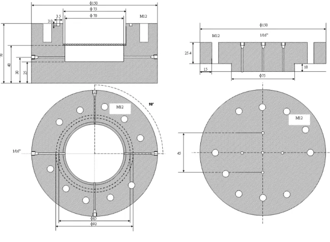 Figure 2.3 - Schematic representation of the new high pressure cell used for membrane preparation