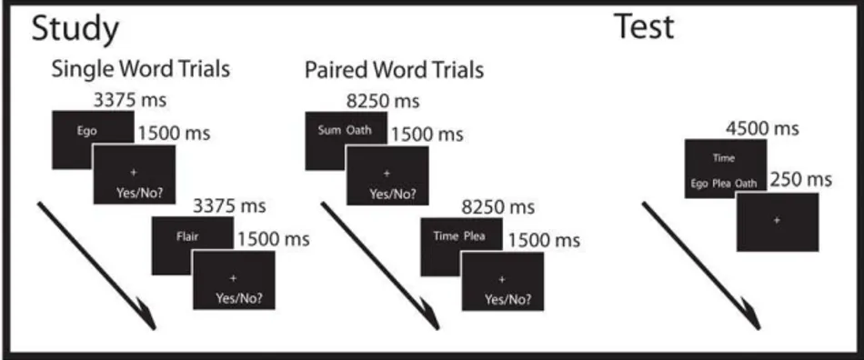 Figure 1. Trial schematic for the study and test phases respectively.