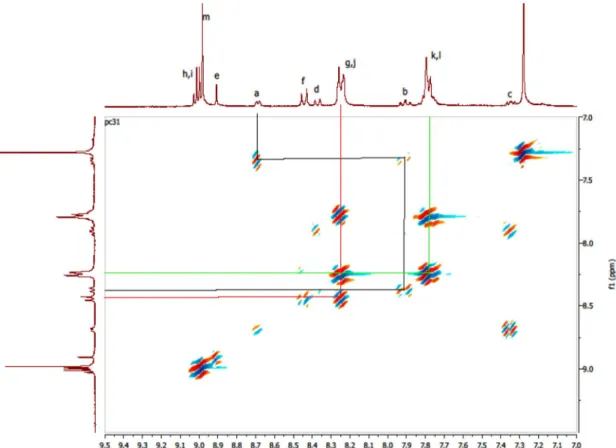Figure 3.20: 2D-COSY NMR (CDCl 3 ) spectrum of porphyrin derivative (15)
