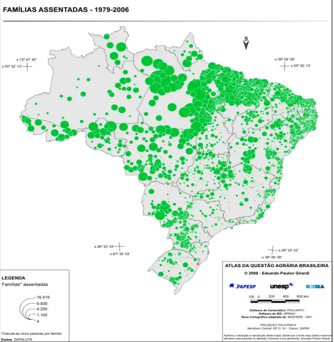 Figura 3: Famílias assentadas – 1979 a 2006 Fonte: INCRA (http://www.incra.gov.br/portal)