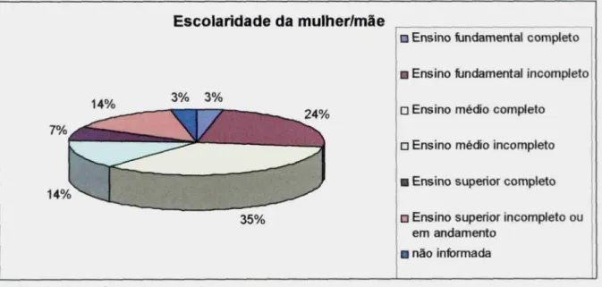 Gráfico 6: Escolaridade da mulher/mãe Fonte: gráfico elaborado pela a autora.