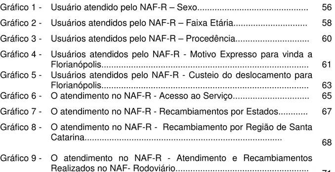 Gráfico 1 - Usuário atendido pelo NAF-R – Sexo............................................