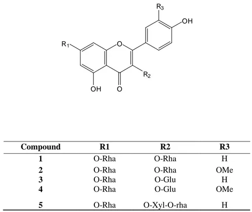 Figure 1. Isolated compounds of R. arabica 