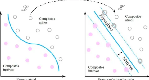 Figura 1.11 - Esquema de SVM para um exemplo de classificação 34