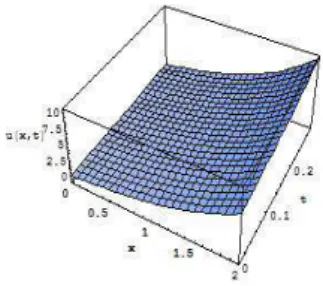 Fig. 7 shows the approximate solution ∼ u 5 for Eq.(4.25) when h = −1, α = 1 and β = 2, Fig