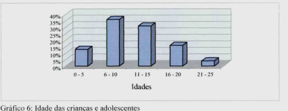 Gráfico 6: Idade das crianças e adolescentes