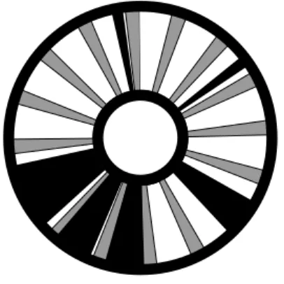 Figura 2.4 – Esquema representativo do disco distribuidor, a preto, do filtro rotativo sob vácuo no complexo  industrial da Povoa (13)