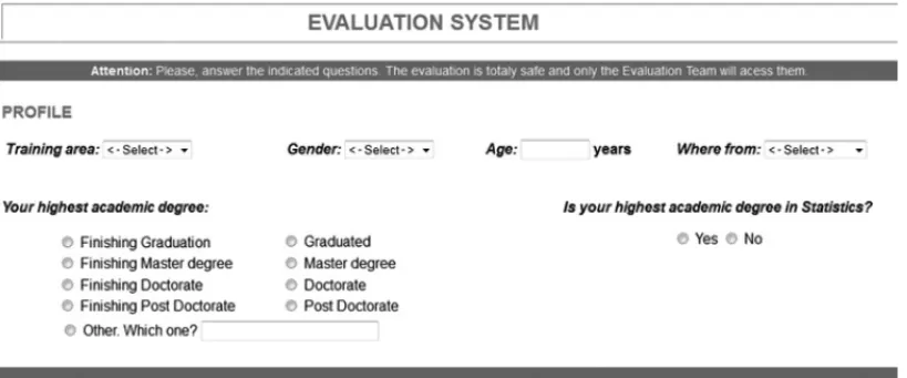 Figure 2 – Online questionnaire for the event evaluation example.