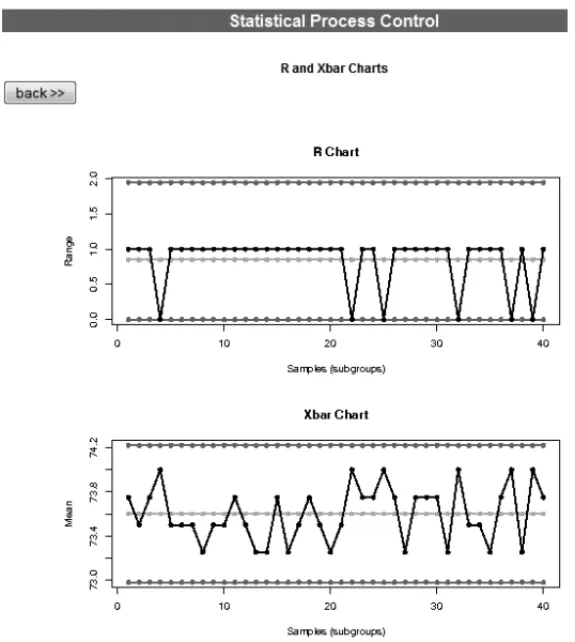 Figure 5 – A online report of the statistical control process example.