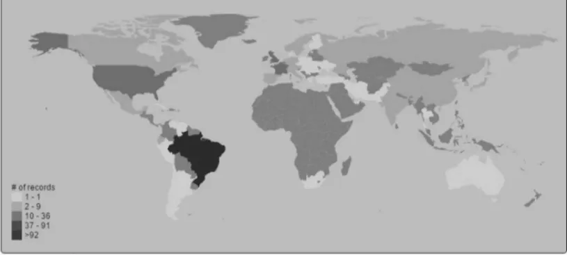 Figure 4 – Mapping of the intensity of Brazilian scientific production in international publications