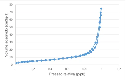 Figure 7.3. Isotérmica de adsorção/dessorção de azoto a 77K para a amostra ESC2_6h 