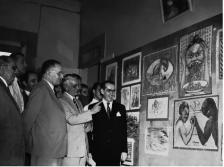 Fig. 3  Vista da Primeira Exposição  de Pintura e Arte Feminina  Aplicada, 1950, Colônia Juliano  Moreira, Rio de Janeiro,  Coleção Instituto Municipal  Juliano Moreira.