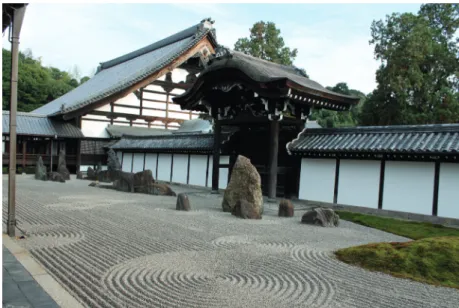 Fig. 2  A estética wabi-sabi: Jardim do  Templo Tōfukuji, Kyoto, Japão,  2014. (foto Michiko Okano)