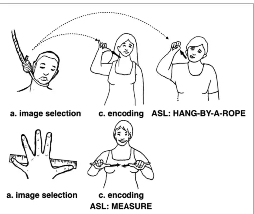Figure 9 – Examples of Y-handshape use in the domains 