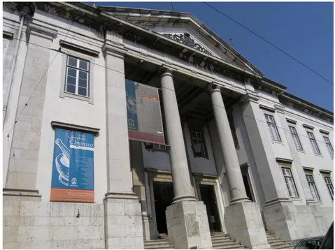 Fig. 2.1 - Fachada do edifício onde se encontra instalado o Museu de Ciência da UL  (Foto: J