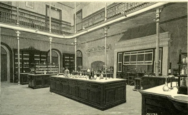 Fig. 4.1 - Laboratorio de chimica Mineral (O Occidente, 1891)  (Arquivo MCUL) 