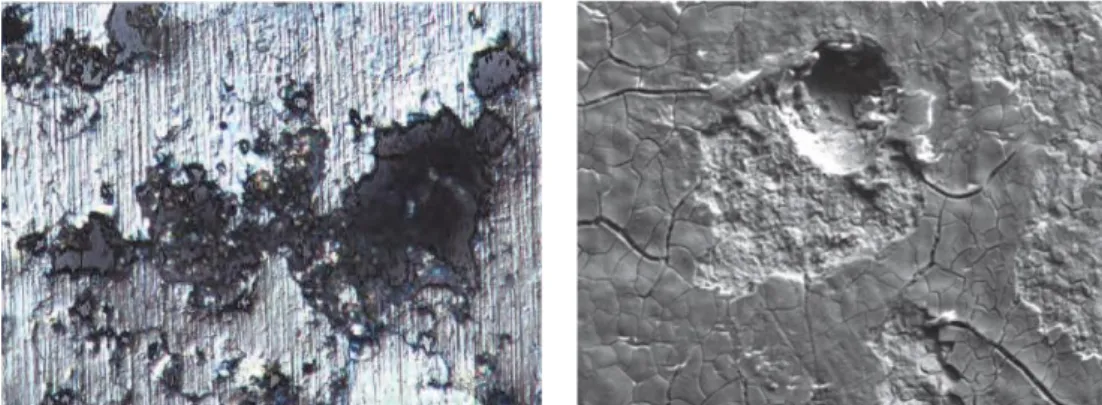 Figura 2.7 - Imagens de SEM representativas da corrosão por pite em alumínio [16]. 