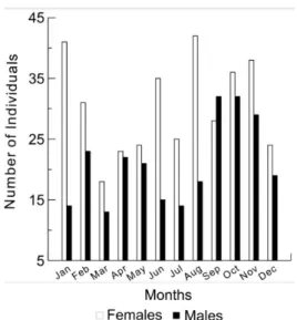Figure 4. Weight/length relationship for H. eques females and males in Paraguay River from February 2009 to January 2011.