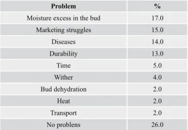 Table 7.  Main problems found by permission holders in post-harvest roses.