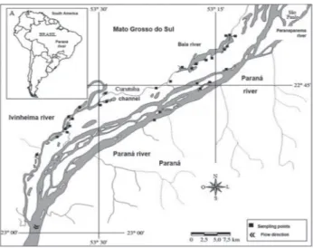 Figure 1. The upper Paraná River floodplain and environments 