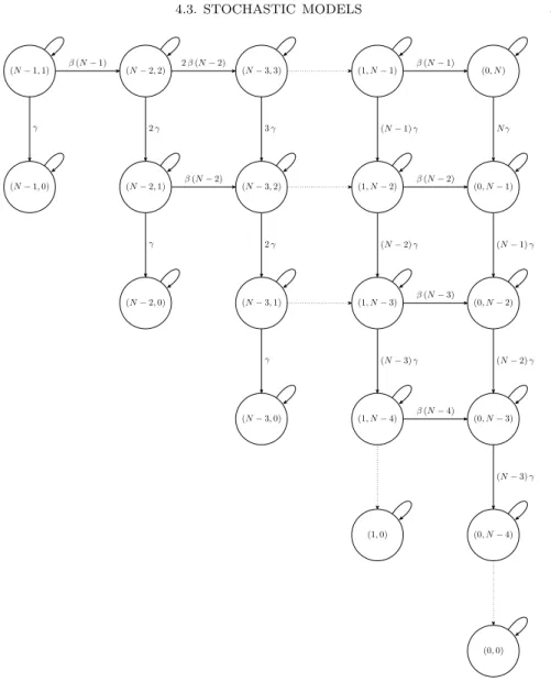 Figure 4.7. Bivariate Markov chain S → I → R model: