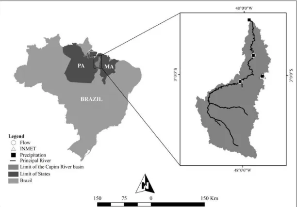 Figure 1. Location of the study area and used stations.