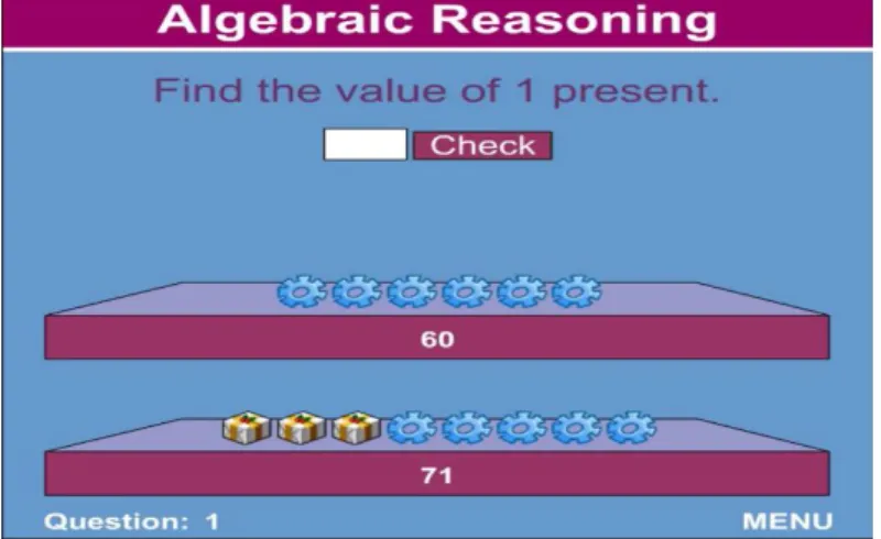 Figura 4.1.- Problema 1 do nível 1 da applet   “Algebric Reasonig”