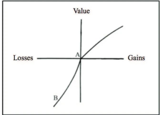 Figure 1. (Hypothetical) value function of  prospect theory
