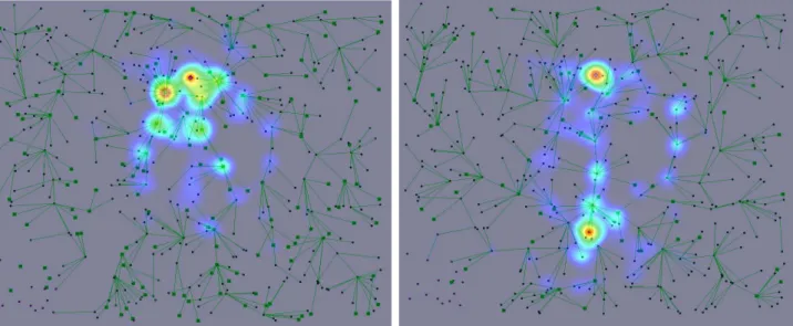 Figure 5.21 Insens heat map with 500 nodes Figure 5.22 MINSENS heat map with 500 nodes