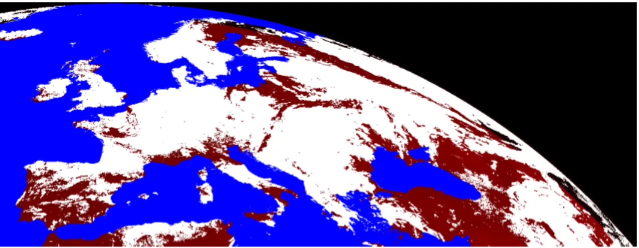 Figure 2.7: Example of a LST satellite image In the figure 2.10, the colours represent: