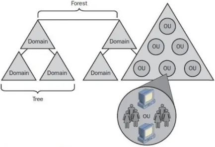 Figure 2.10: Active Directory logical structure [51].