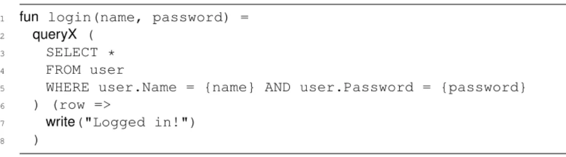 table permissions that depend on the current user, based on the notion that all the in- in-formation coming from the client is known to the user, which is then propagated  transi-tively through equality assertions and container relationships introduced by 