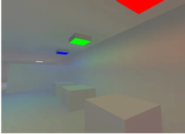 Figura  3.2  –  Onde  se  pode  observar  as  diferenças de intensidade ao longo da parede  provocadas pela luz